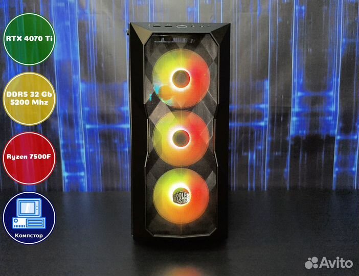 Сборка мощного пк AMD7500F-RTX4070Ti-32DDR5-JCB018729356-A620
