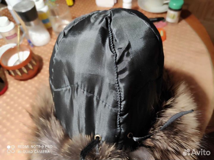 Женская зимняя шапка-ушанка (кожа-лиса)