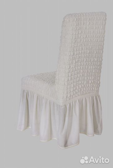 Набор чехлов на стулья со спинкой 6 шт, Молочный