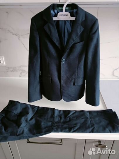 Школьный костюм для мальчика синий 128