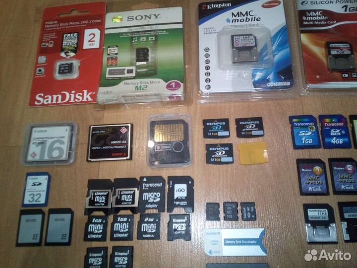 Карта памяти Mini SD, Compact flash, XD, M2