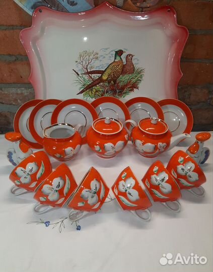 Винтаж: Чайный сервиз СССР Фарфоровая посуда СССР