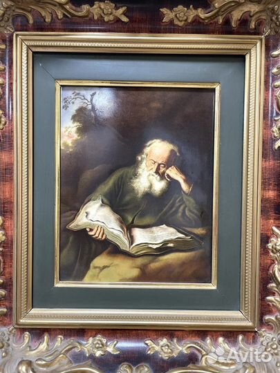 Винтажная фарфоровая картина 