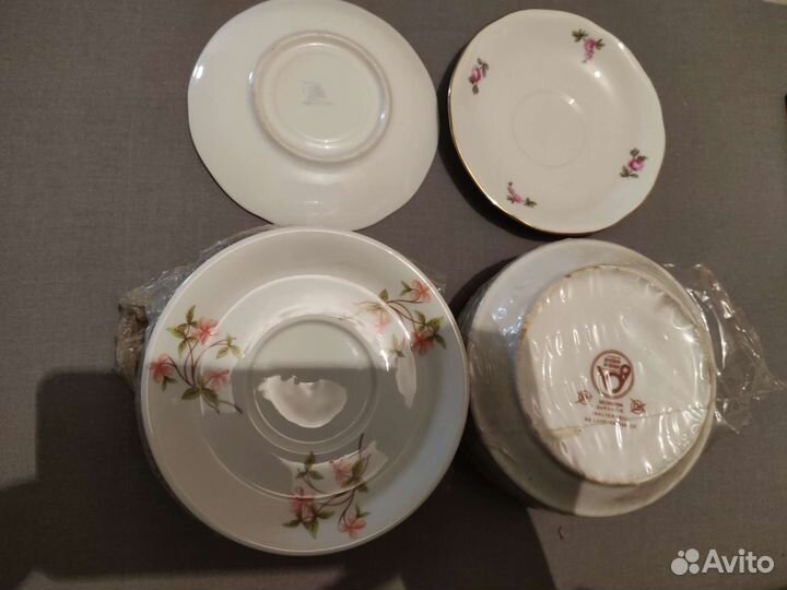 Тарелки СССР сервировочные гранёные стаканы