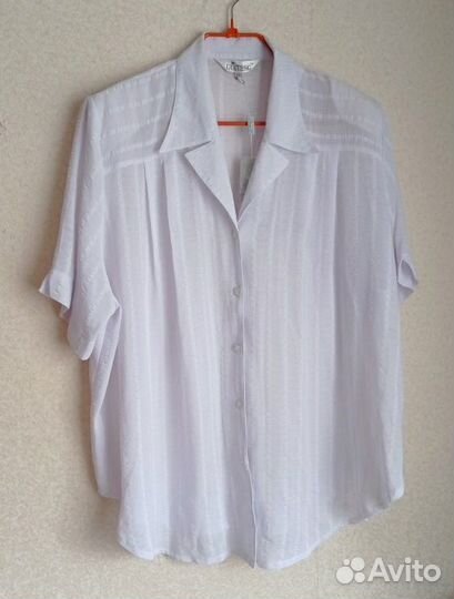 Блузка жен белая летняя новая большой размер