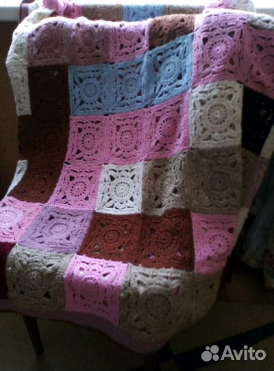 Вязаный плед (ручная работа)