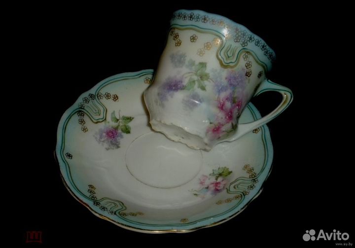 Чашка тарелка 19 век Германия Карл Тильш