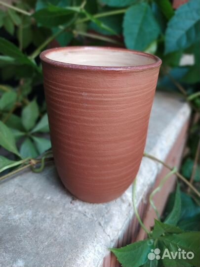 Стакан ручной работы из глины