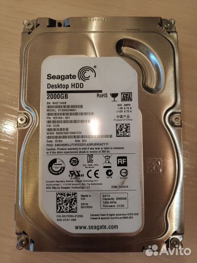 Жесткий диск Seagate Desktop HDD ST2000DM001