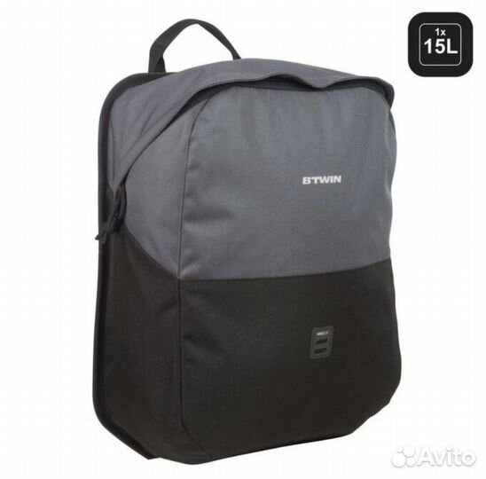 Багажник и сумка велосипедная на объем 15л. B'twin