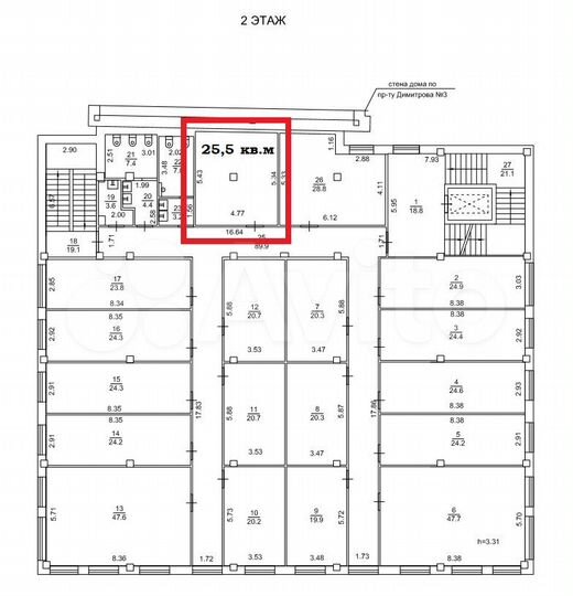 Офисное помещение 25,5 кв.м
