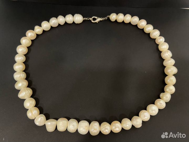 Бусы и браслет из натурального речного жемчуга