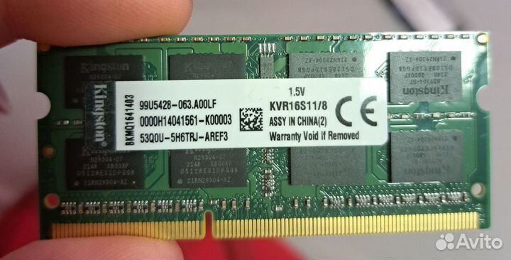 Kingston sodimm DDR3 8гб, PC3-12800