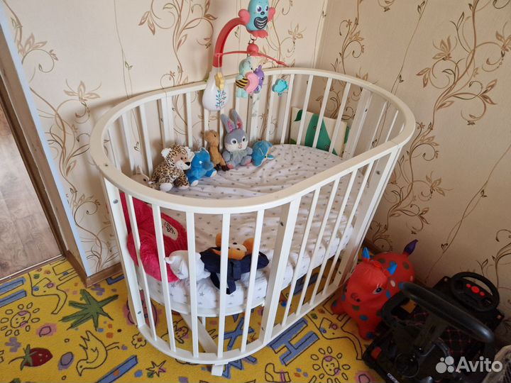 Детская кроватка трансформер круглая