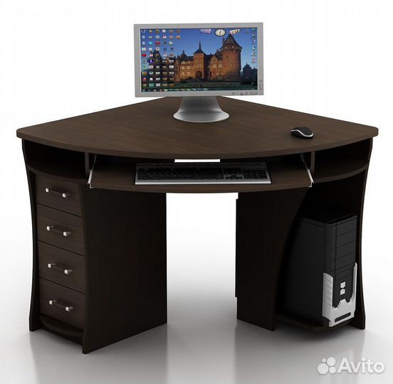 Стол компьютерный Белый угловой Сокол кс-2