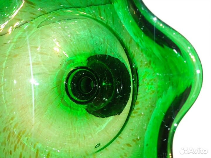 Старинная фруктовница цветное стекло