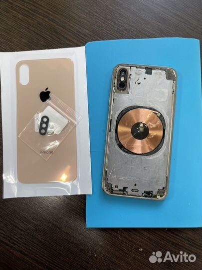 Заднее стекло на iPhone XS голд новое
