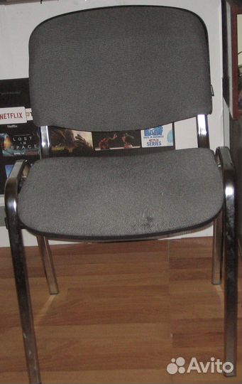 Стул офисный Изо Brabix хром ткань серая