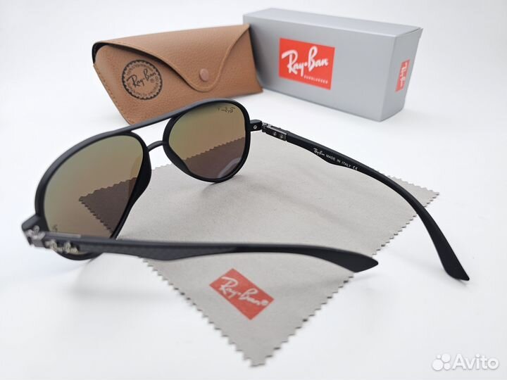 Очки Ray Ban Cats Carbon Polarized Синие Зеркальны