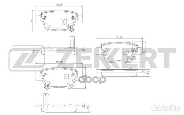 Колодки задние Toyota/Zekkert/ BS2712 Zekkert