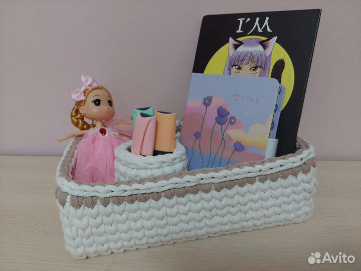 Корзинки интерьерные вязаные