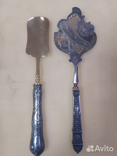 Старинная лопатка для торта серебро 84