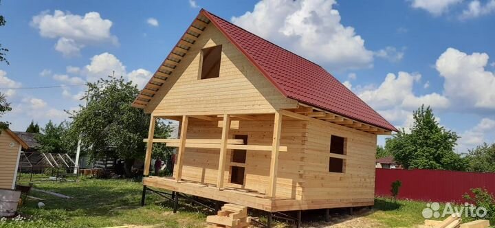 Дом из бруса под усадку