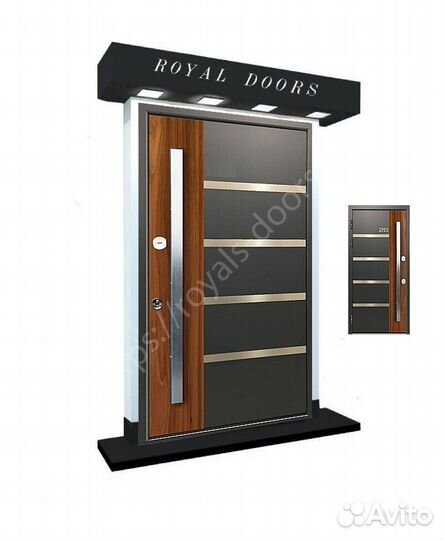 Стильная входная дверь с длинной ручкой