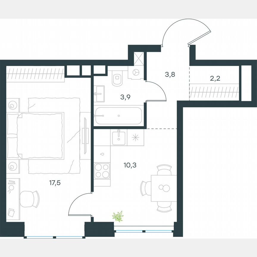 1-к. квартира, 37,7 м², 33/48 эт.