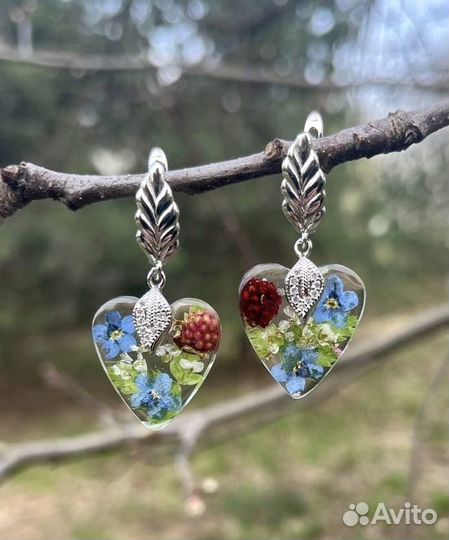 Серьги из эпоксидной смолы