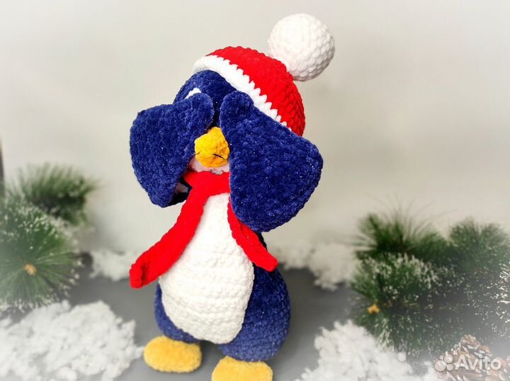 Вязаная игрушка Пингвин 31-38 см ручная работа