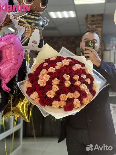Цветы букеты 101 роза в Нижневартовске