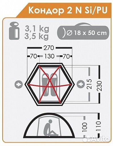 Палатка Normal Кондор 2N Si/PU - новые