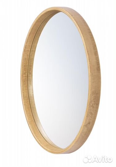 Зеркало круглое в деревянной раме