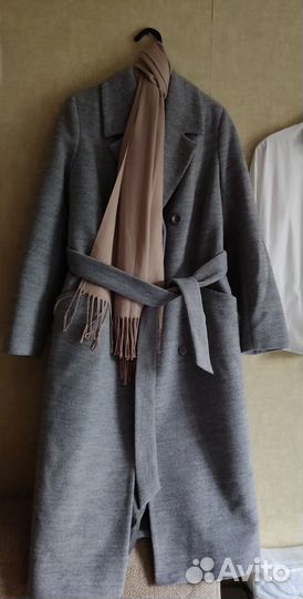 Пальто+шарф 46 р-р