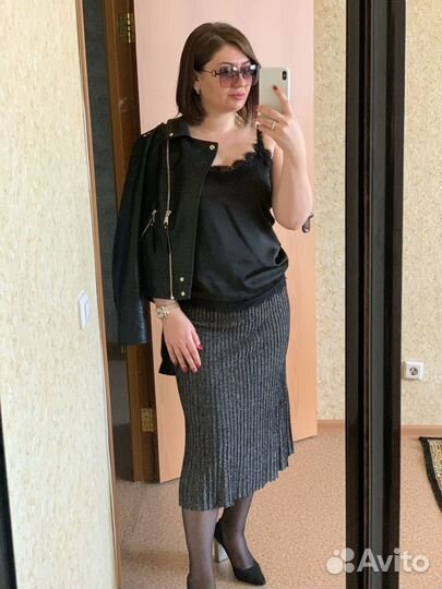 Юбка блестящая