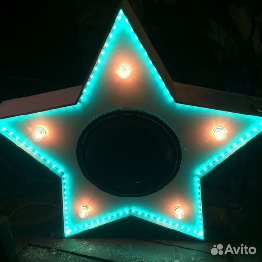 Светильник декорация Ретро звезда с лампочками