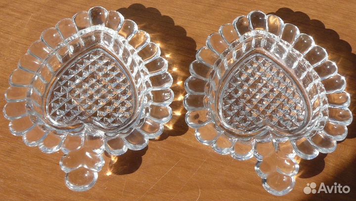Икорницы розетки Дятьковский хрусталь 2 шт. винтаж