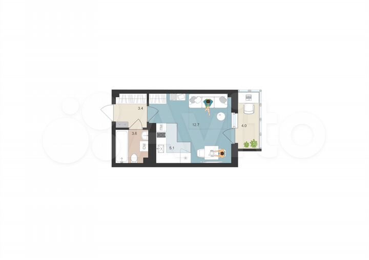 Квартира-студия, 26 м², 15/16 эт.