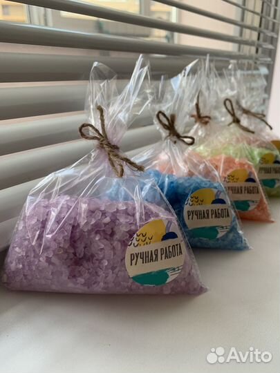 Бомбочка и соль для ванны ручной работы