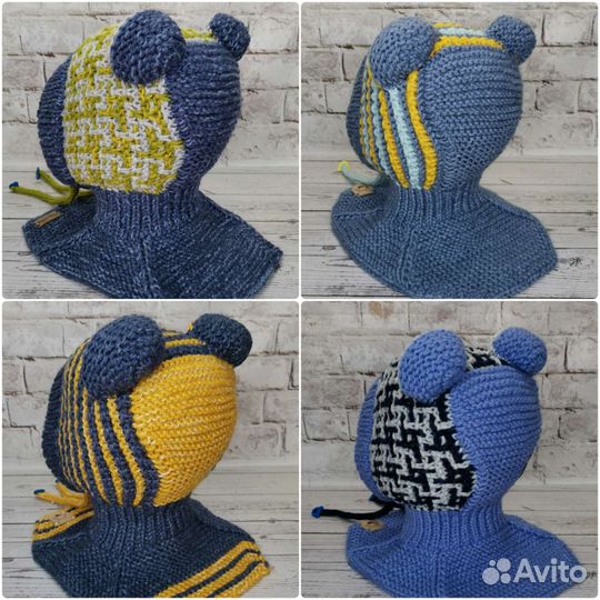 Детская 'Шапка-Шлем' 1-3 года(ручной работы) №6