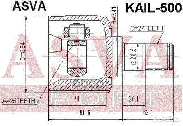 ШРУС внутренний перед лев kail500 asva