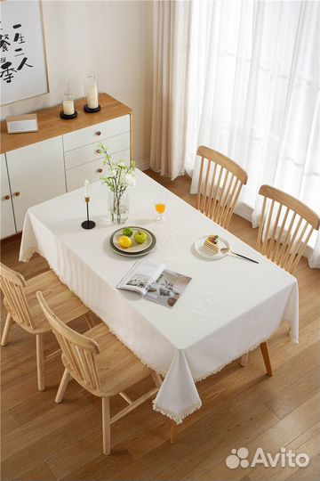 Скатерть белая хлопок 140х180 см новая
