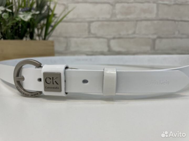 Ремень женский натуральная кожа белый