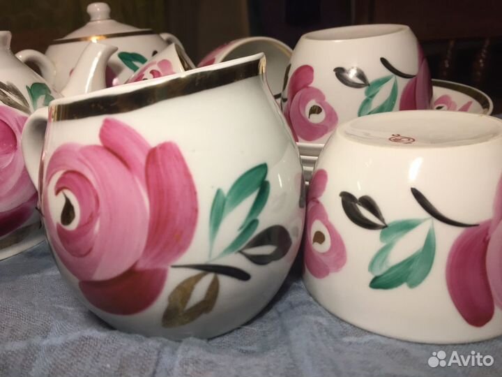 Антикварный сервиз песочное СССР В идеале