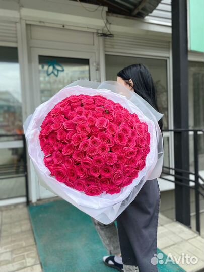 Цветы букеты 101 роза