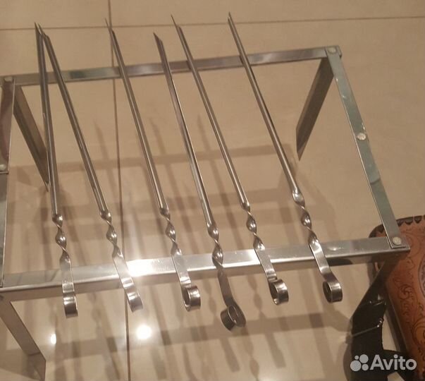 Шашлычный набор в кожаном колчане с фляжкой