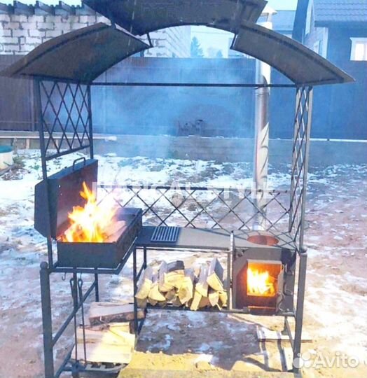 Мангал с крышей