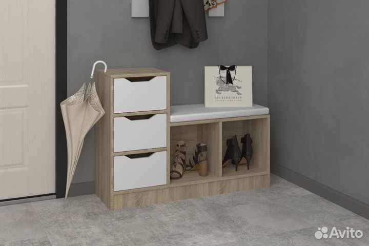 Обувница Liga с 3-мя ящиками 965х300х702