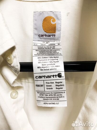 Рубашка мужская Carhartt, молочный цвет